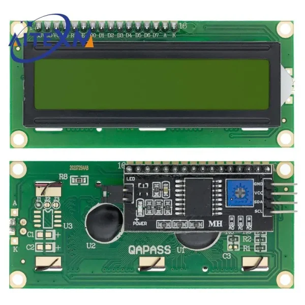 Module d'affichage LCD1602 I2C, écran bleu vert 5V PCF8574, adaptateur IIC pour Arduino – Image 3