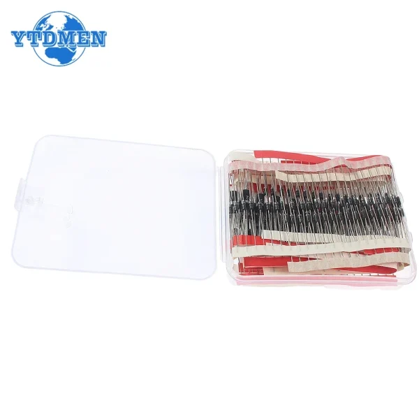 Kit de diodes de redressement Schottky, 14 valeurs, 1N4148, 1N4001, 1N4004, 1N4007, 1N5sedi1N5406, 1N5408, RL207, UF4007, FRknit, FR2071N5817, 350 pièces – Image 4