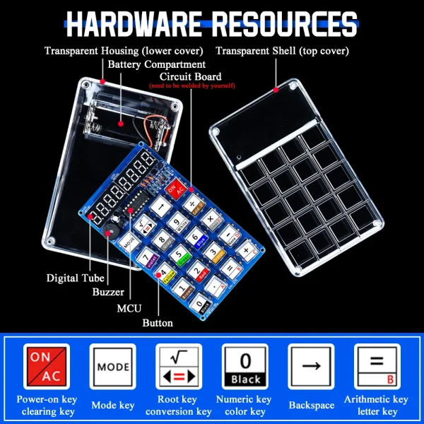 Kits électroniques de bricolage, calculatrices à tubes numériques LED, 51 microcontrôleurs, contrôle de résistance, Conversion, projets de soudage à monter soi-même – Image 3