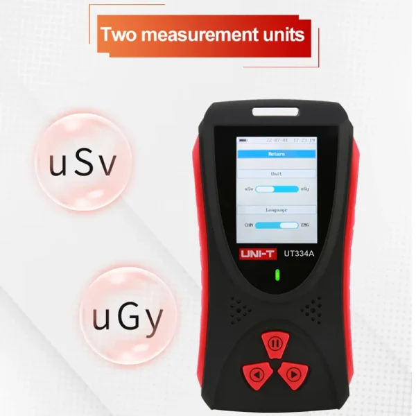 Testeur de rayonnement UNI-T UT334A – Dosimètre numérique à écran couleur – Détection X, bêta, gamma avec alarme sonore – Image 3