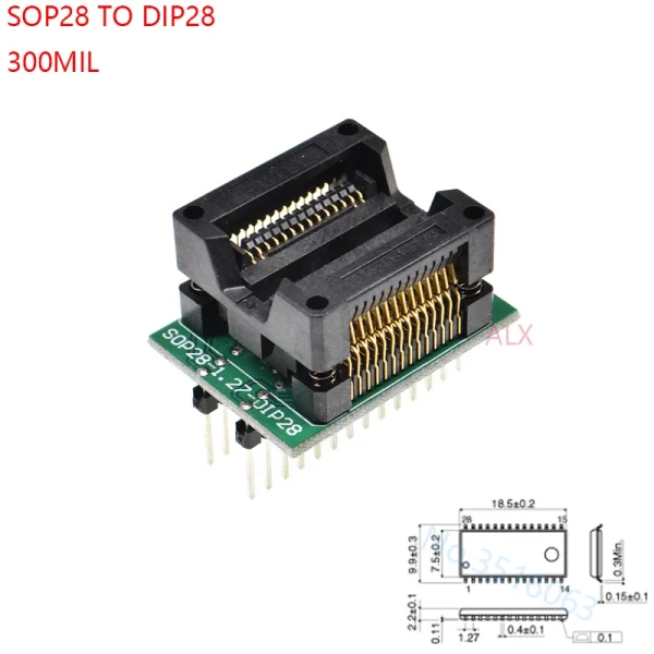 Adaptateur programmateur universel SOP/TSSOP/TQFP vers DIP – SOP8 à TQFP44, 150 à 300 mil – Image 12