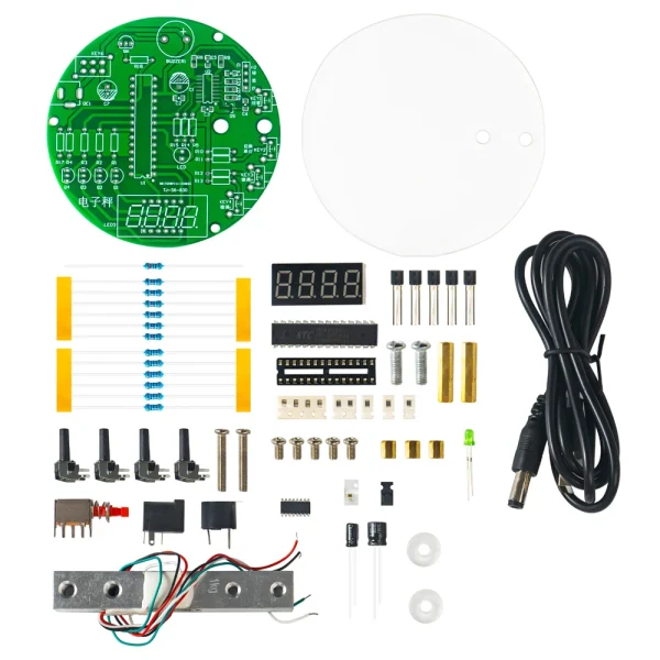 Balance électronique Kit de bricolage 1KG capacité de pesage 51 microcontrôleur Kit de pratique de soudure avec affichage numérique du Tube puce HX711 5V – Image 5