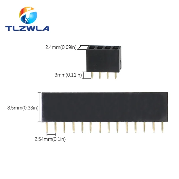 Socle d'en-tête femelle simple, pas de prise, 2.54mm, 1*2p 3p 4p 5p 6p 7p 8p 9p 10p 12p 14p 16p 18p 20, 10 pièces connecteur à broches, p 22p 40p – Image 6