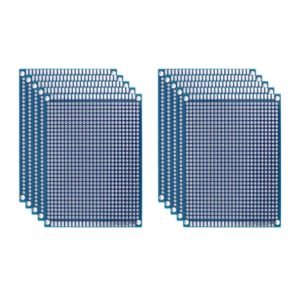 Prototype de carte PCB bleu, cartes de circuit imprimé double face pour projet de soudure de bricolage, 5/10 pièces, 2x8, 3x7, 4x6, 5x7, 7x9cm – Image 14