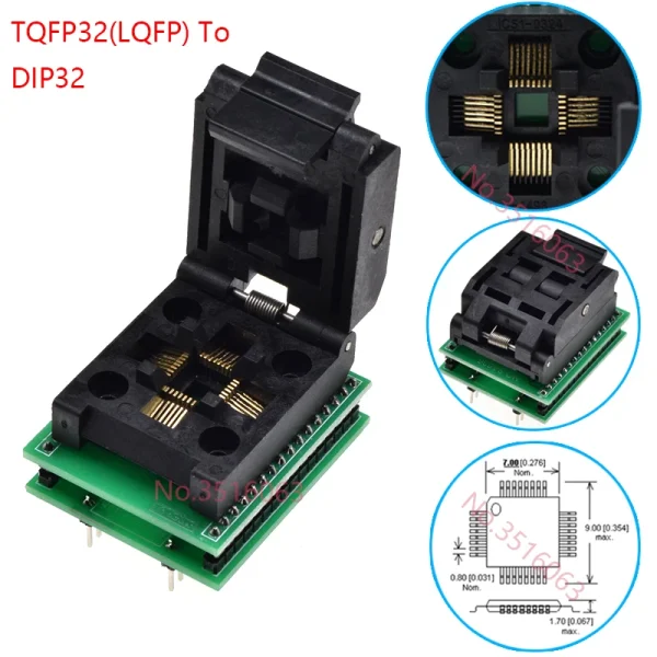 Adaptateur programmateur universel SOP/TSSOP/TQFP vers DIP – SOP8 à TQFP44, 150 à 300 mil – Image 16