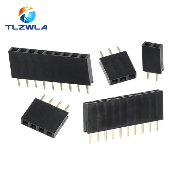 Socle d'en-tête femelle simple, pas de prise, 2.54mm, 1*2p 3p 4p 5p 6p 7p 8p 9p 10p 12p 14p 16p 18p 20, 10 pièces connecteur à broches, p 22p 40p – Image 3
