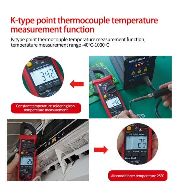 Pince multimètre numérique UNI-T UT204R UT202F UT203R 400A 600A, pince de courant AC, pince de haute précision, ampèremètre, voltmètre – Image 19