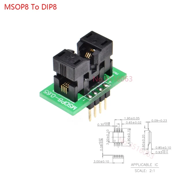 Adaptateur programmateur universel SOP/TSSOP/TQFP vers DIP – SOP8 à TQFP44, 150 à 300 mil – Image 22