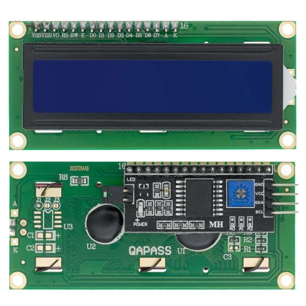 Module d'affichage LCD1602 I2C, écran bleu vert 5V PCF8574, adaptateur IIC pour Arduino – Image 11