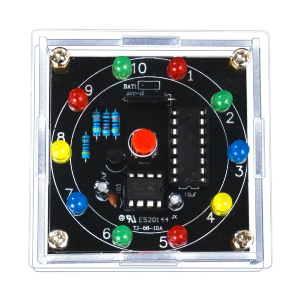 DIY LED Light Lucky Wheel Electronic Kit Electronic Dice Estimation Game DIY Soldering Kit 3Pin Output Pulse NE555 CD4017 3VDIY – Image 2