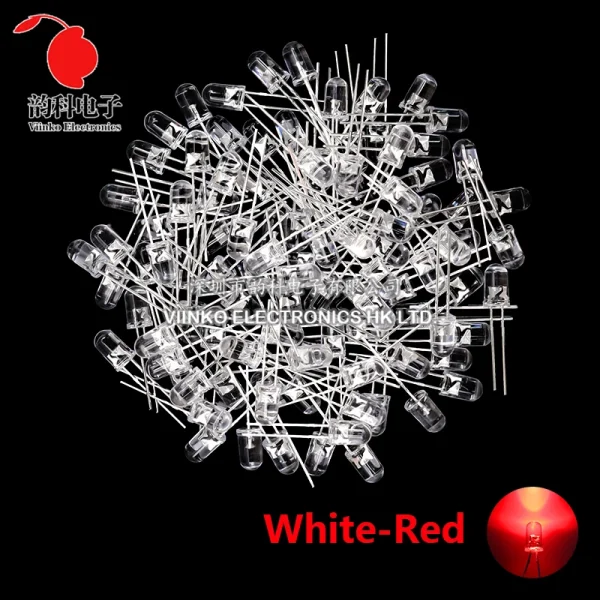 Kit électronique de Diodes électroluminescentes 3MM 5MM, boîte F3 F5, Kit assorti de diodes LED blanc vert rouge bleu jaune Orange – Image 9