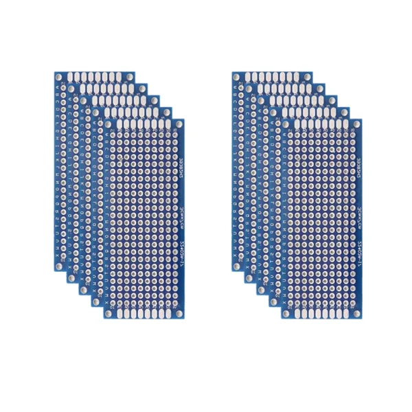 Prototype de carte PCB bleu, cartes de circuit imprimé double face pour projet de soudure de bricolage, 5/10 pièces, 2x8, 3x7, 4x6, 5x7, 7x9cm – Image 6