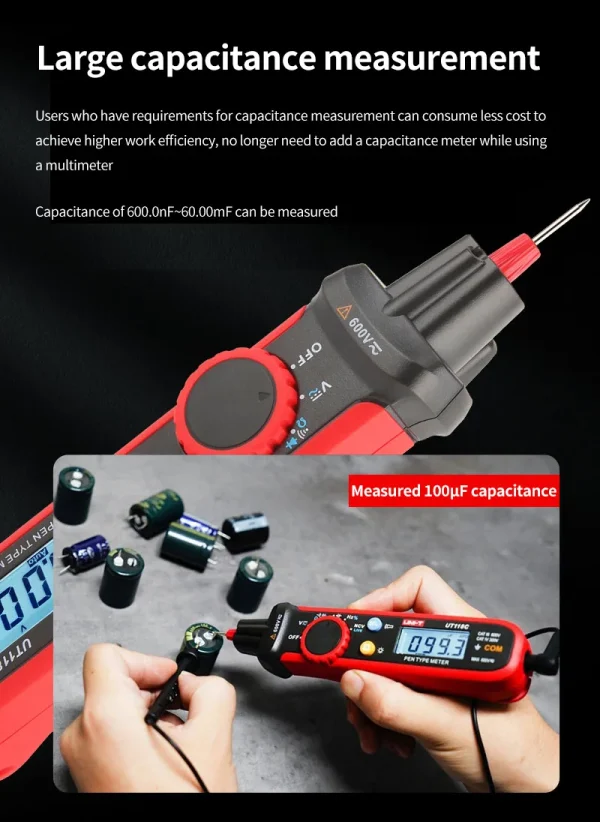 Multimètre numérique automatique de type stylo UNI-T UT118C 600V DC AC Voltmètre True RMS Dead Meter NCV puzzles itance 02/10/2018 Test – Image 15