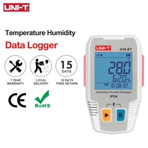 Enregistreur de données d'humidité de la température UNI-T A56 BT Bluetooth Digital Food Therye.com Hygromètre 64000 ensembles Stockage de données IP54