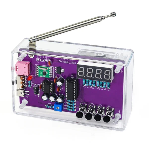 HU-017A RDA5807S Radio Kit FM DIY ￉lectronique Pi￨ces D'apprentissage Ensemble 87-108MHz avec/sans Logement Kit pour Composants ￉lectroniques Partie – Image 26