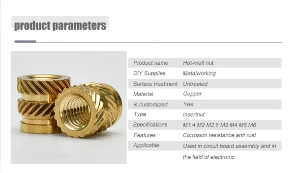 M2 M2.5 M3 M4 M5 M6 ensemble de chaleur en laiton écrou d'insertion inserts filetés moletés thermofusibles pour Kit d'assortiment d'écrous en cuivre d'encastrement d'impression 3d – Image 38