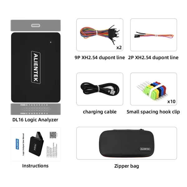 ALIENTEK analyseur logique DL16 250MHz taux d'échantillonnage maximum 16 canaux outils d'analyse logique ARM FPGA logiciel de décodage de protocole de débogage – Image 13