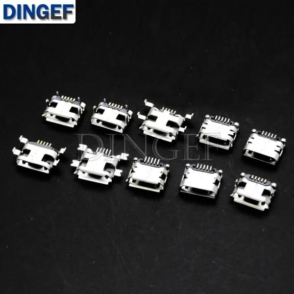 10 Types chacun 5 pièces Micro USB femelle 4/5PIN DIP Type B SMT connecteurs USB Jack queue prise bornes pour bricolage réparation MP3/4/5 – Image 4