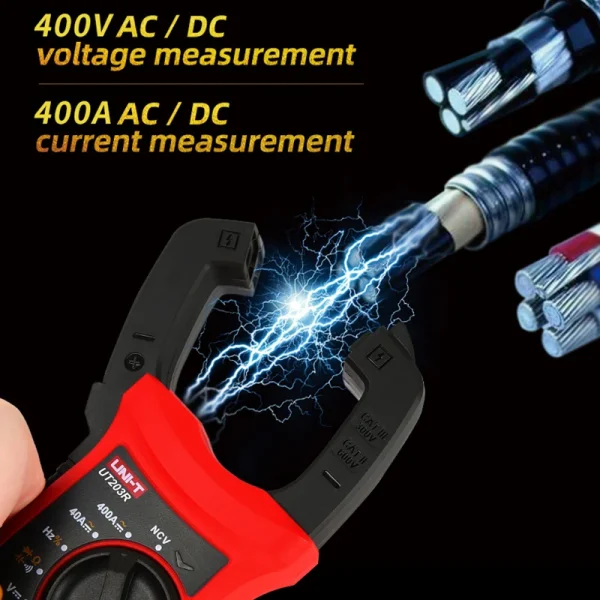 Pince multimètre numérique UNI-T UT204R UT202F UT203R 400A 600A, pince de courant AC, pince de haute précision, ampèremètre, voltmètre – Image 3