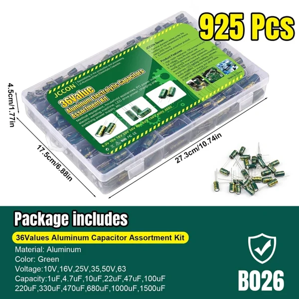 Ensemble de puzzles électrolytiques en aluminium, High Dead Low ESR, Kit WieshammBox, 15 valeurs, 24/36 valeurs, 225 pièces, 460 pièces, 925 pièces – Image 4