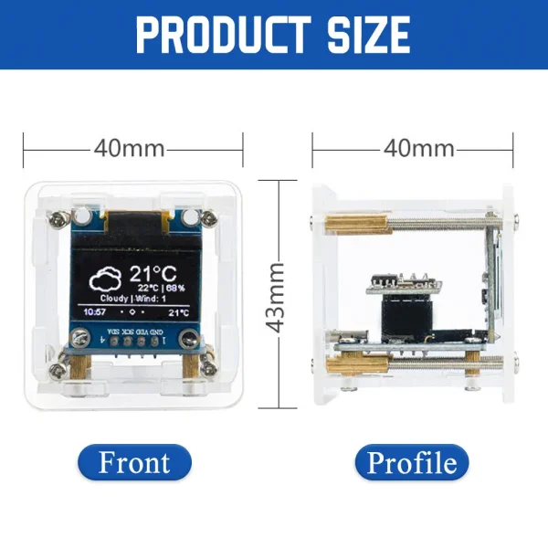 Mini horloge météo numérique WiFi, kit de soudure bricolage, station météo électronique multifonctionnelle, ESP8266 – Image 2