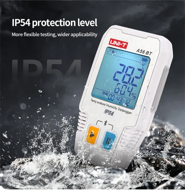 Enregistreur de données d'humidité de la température UNI-T A56 BT Bluetooth Digital Food Therye.com Hygromètre 64000 ensembles Stockage de données IP54 – Image 13