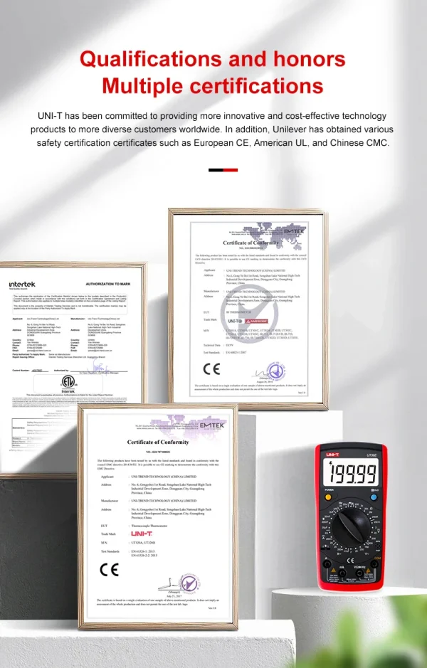 UNI T-Multimètre numérique UT39E, compteur de courant AC DC, voltmètre, testeur de puzzles morts, 1000 points, 20A, 19999 V – Image 8