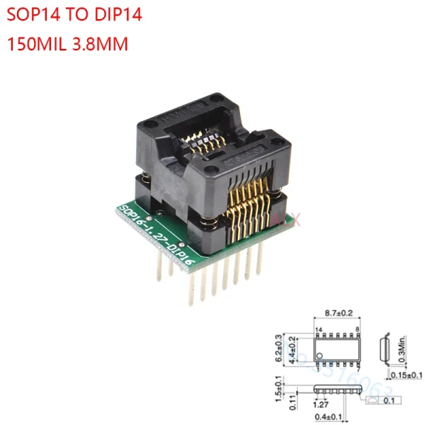 Adaptateur programmateur universel SOP/TSSOP/TQFP vers DIP – SOP8 à TQFP44, 150 à 300 mil – Image 17