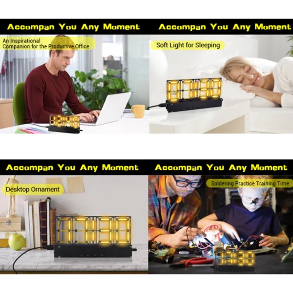 Kit de pratique de soudage, réveil numérique 4 bits avec réglage de l'éclairage, projets de soudage, Kits électroniques de bricolage – Image 20