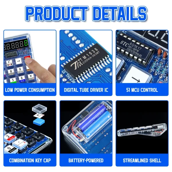 Kits électroniques de bricolage, calculatrices à tubes numériques LED, 51 microcontrôleurs, contrôle de résistance, Conversion, projets de soudage à monter soi-même – Image 4