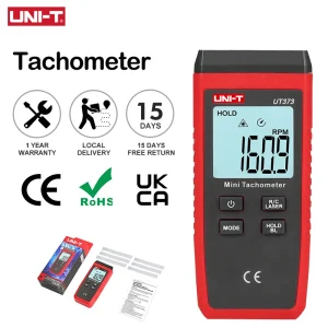 UNI-T Mini tachymètre Laser numérique UT373 tachymètre sans Contact plage de RPM 10-99999 tr/min tachymètre odomètre rétro-éclairage
