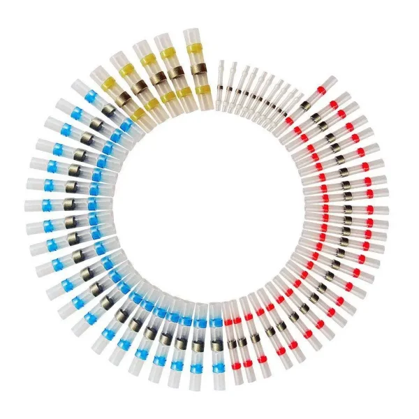 Connecteurs de fil à souder thermorétractables, connecteurs isolés bout à bout, Kit de connecteurs à souder pour automobile et Marine, 50 à 1000 pièces – Image 33