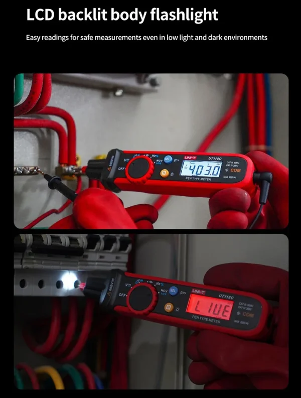 Multimètre numérique automatique de type stylo UNI-T UT118C 600V DC AC Voltmètre True RMS Dead Meter NCV puzzles itance 02/10/2018 Test – Image 18