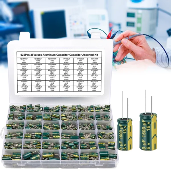 Ensemble de puzzles électrolytiques en aluminium, High Dead Low ESR, Kit WieshammBox, 15 valeurs, 24/36 valeurs, 225 pièces, 460 pièces, 925 pièces – Image 9