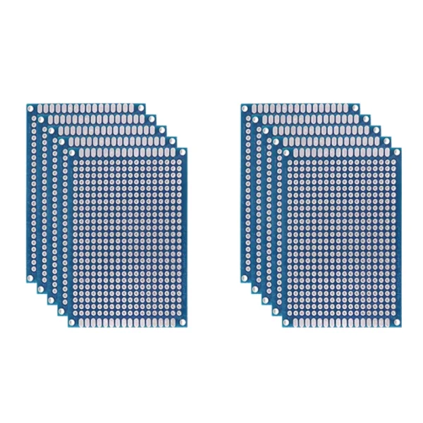 Prototype de carte PCB bleu, cartes de circuit imprimé double face pour projet de soudure de bricolage, 5/10 pièces, 2x8, 3x7, 4x6, 5x7, 7x9cm – Image 10