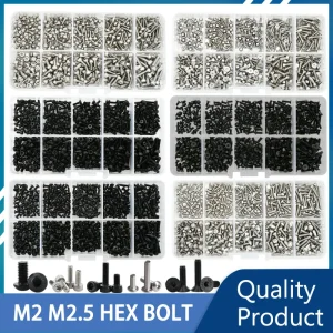 500 pièces M2 M2.5 petit Kit de boulons à vis 4mm 5mm 6mm 8mm 10mm vis électriques capuchon à six pans creux ordinateur portable PCB Allen boulons ensemble
