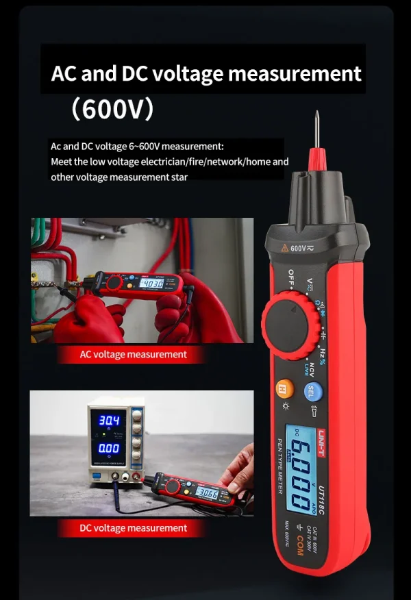 Multimètre numérique automatique de type stylo UNI-T UT118C 600V DC AC Voltmètre True RMS Dead Meter NCV puzzles itance 02/10/2018 Test – Image 13