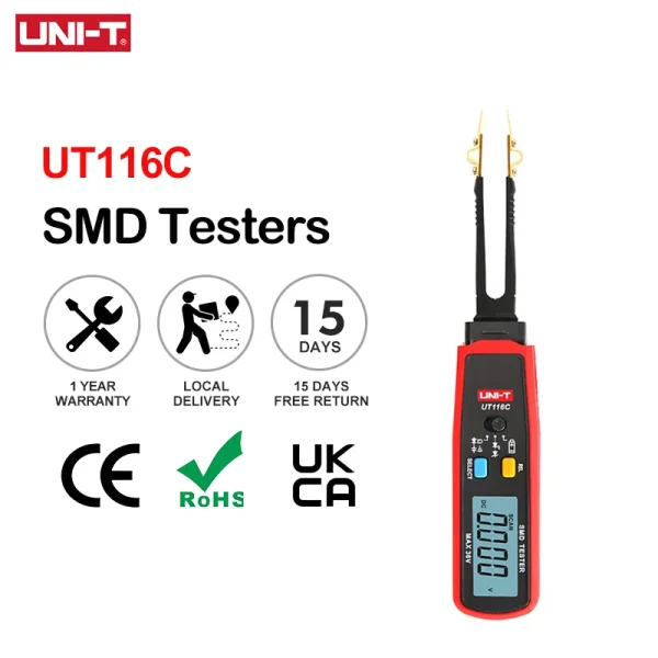 UNI-T UT116C testeur SMD 36V mesure de la tension de la batterie pince rotative LED Diode résistance condensateur testeur