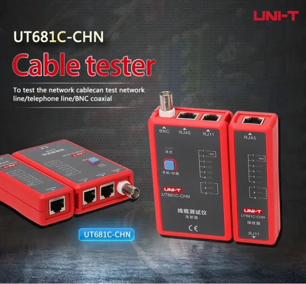Testeurs de câble réseau UNI-T UT68/s Testeur LAN RJ45 RJ11 BNC Tracker de câble Détecteur de fil Outils de réparation réseau – Image 7