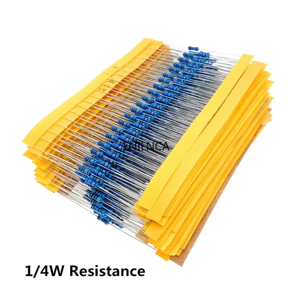 600 pièces/ensemble 30 types 1/4W résistance 1% paquet de résistances à Film métallique Kit assorti 1K 10K 100K 220ohm 1M résistances 300 pièces/ensemble – Image 3