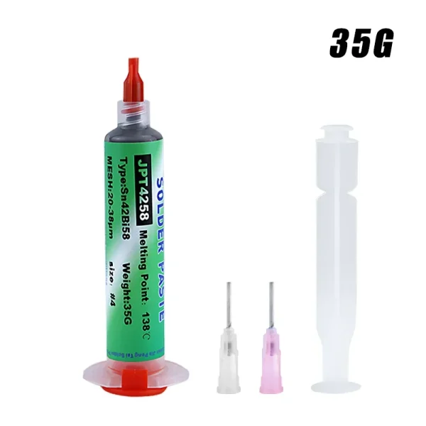 Pâte à souder SMD Sn42Bi58 138 ℃   Seringue basse température sans pâte à souder propre pour la réparation des composants de téléphone – Image 8