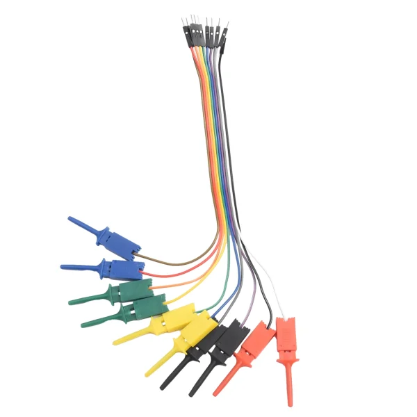 Câble d'analyseur logique 10 broches, 20cm de long, crochet de plomb de Test, pince de câble, sonde 5 couleurs, équipement électrique de Test, haute efficacité, 1 pièce – Image 9