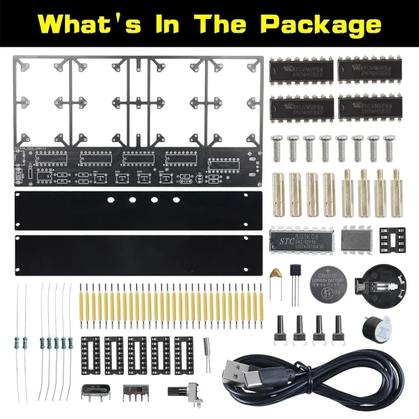 Kit de pratique de soudage, réveil numérique 4 bits avec réglage de l'éclairage, projets de soudage, Kits électroniques de bricolage – Image 13