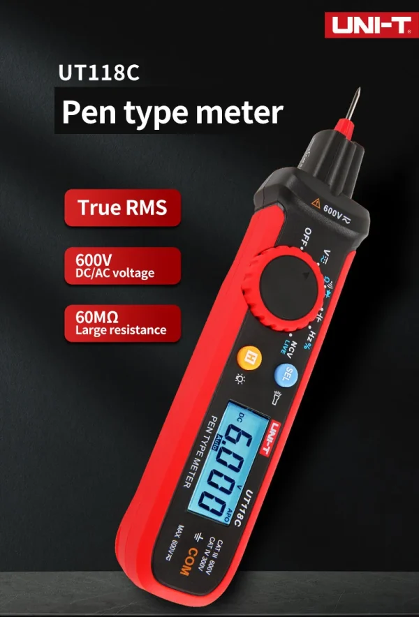 Multimètre numérique automatique de type stylo UNI-T UT118C 600V DC AC Voltmètre True RMS Dead Meter NCV puzzles itance 02/10/2018 Test – Image 7