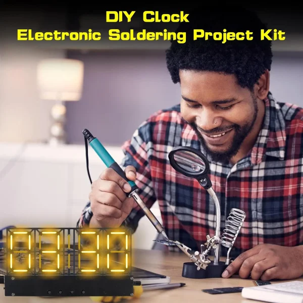 Kit de pratique de soudage, réveil numérique 4 bits avec réglage de l'éclairage, projets de soudage, Kits électroniques de bricolage – Image 14