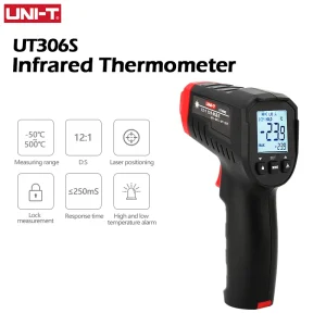 UNI-T thermomètre infrarouge numérique UT306S UT306C thermomètre sans contact pistolet de mesure de température Laser-50-500 Termometro