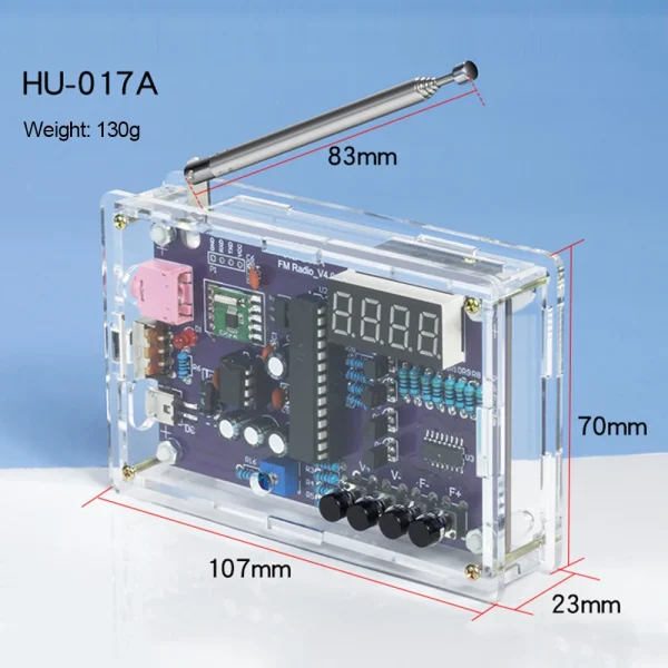 HU-017A RDA5807S Radio Kit FM DIY ￉lectronique Pi￨ces D'apprentissage Ensemble 87-108MHz avec/sans Logement Kit pour Composants ￉lectroniques Partie – Image 13