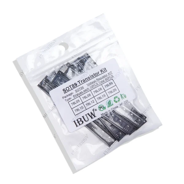 KIT assorti de transistors SMD SOT-89, 8 types au Total X10pcs = 80 pièces, contient 78L05 78L06 78L08 78L09 78L10 78L12 78L15 79L05, nouveau – Image 3