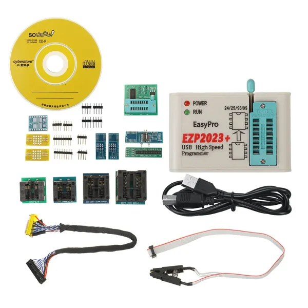 Programmeur SPI USB haute vitesse EZP2023 + 12 adaptateurs, prise en charge 24 25 26 93 95 EEPROM 25 puces Flash Bios mieux que EZP2019 – Image 8
