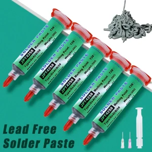 Pâte à souder SMD Sn42Bi58 138 ℃   Seringue basse température sans pâte à souder propre pour la réparation des composants de téléphone